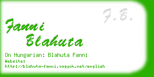 fanni blahuta business card